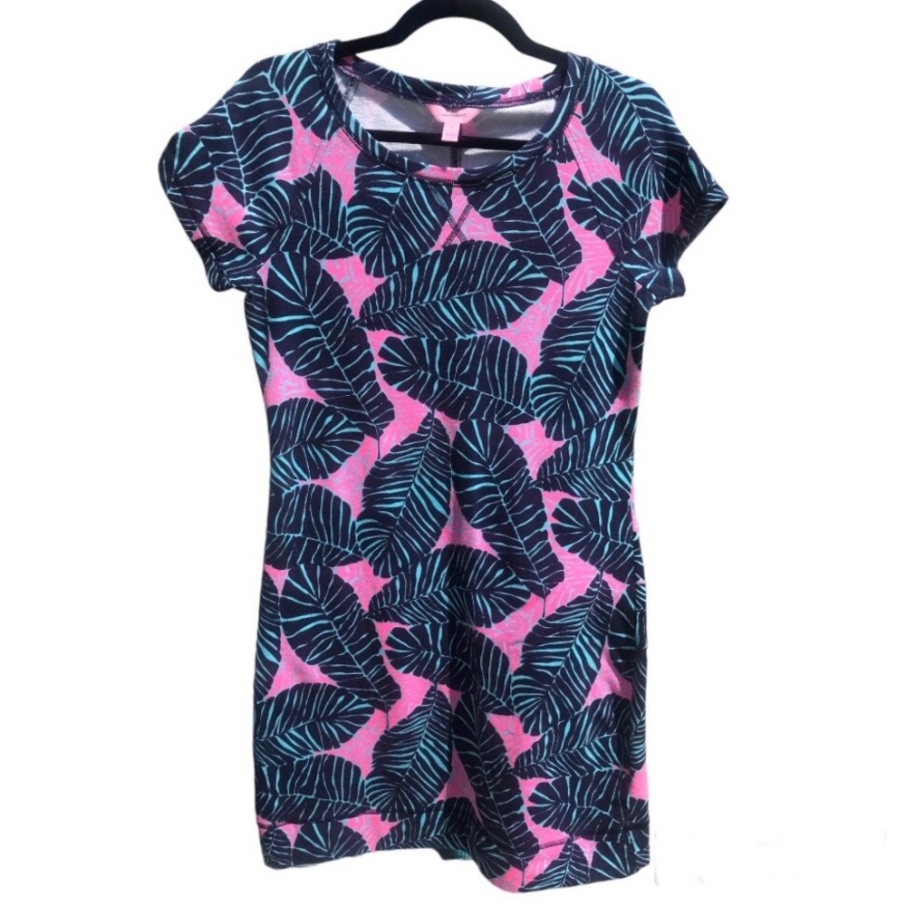 NWOT Lilly Pulitzer Tammy Dress Sunkissed Under The Palms UPF 50+ French Terry